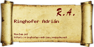 Ringhofer Adrián névjegykártya